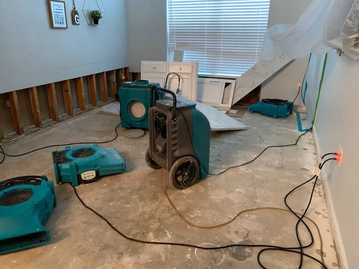 Dehumidifier in flood-cut room for Water Extraction & Removal in San Antonio